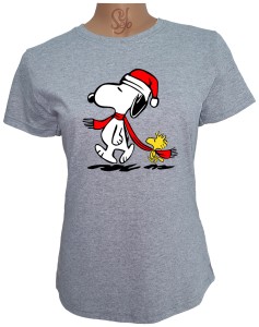 Polera De Mujer Snoopy en Navidad con Bufanda