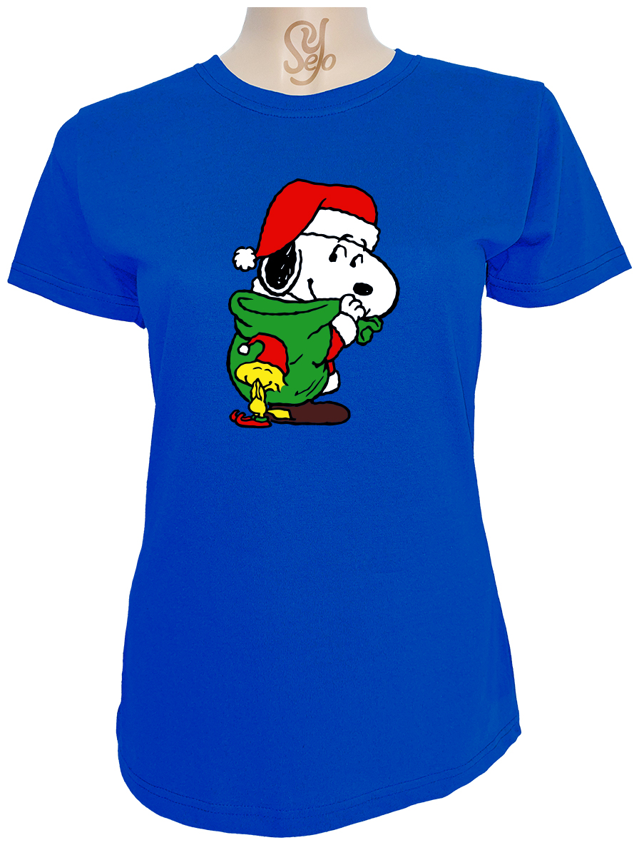 Polera De Mujer Snoopy en Navidad con saco de regalos 4 Polera De Mujer Snoopy en Navidad con saco de regalos