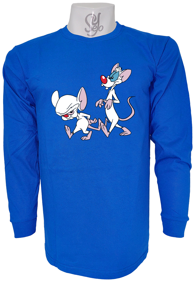 Polera De Hombre Manga Larga Pinky y Cerebro a color 4 Polera De Hombre Manga Larga Pinky y Cerebro a color
