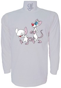 Polera De Hombre Manga Larga Pinky y Cerebro a color