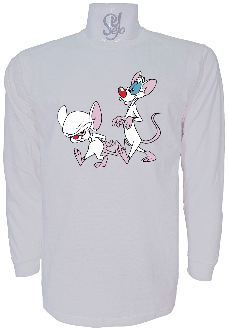 Polera De Hombre Manga Larga Pinky y Cerebro a color 1 Polera De Hombre Manga Larga Pinky y Cerebro a color