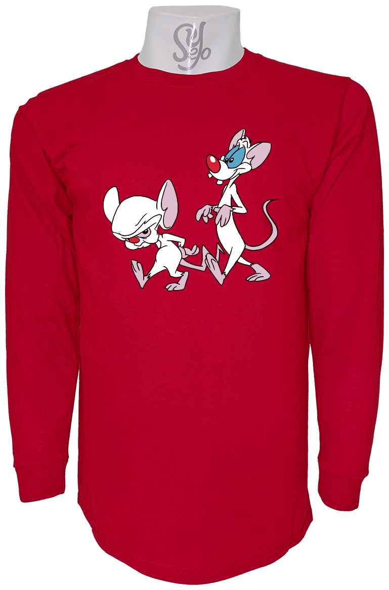 Polera De Hombre Manga Larga Pinky y Cerebro a color 5 Polera De Hombre Manga Larga Pinky y Cerebro a color