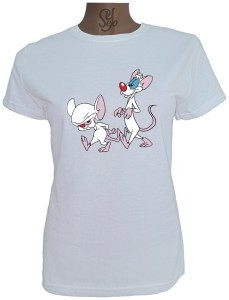 Polera De Mujer Pinky y Cerebro a color