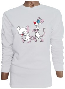 Polera De Mujer Manga Larga Pinky y Cerebro a color