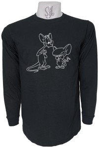 Polera De Hombre Manga Larga Pinky y Cerebro estilo tattoo