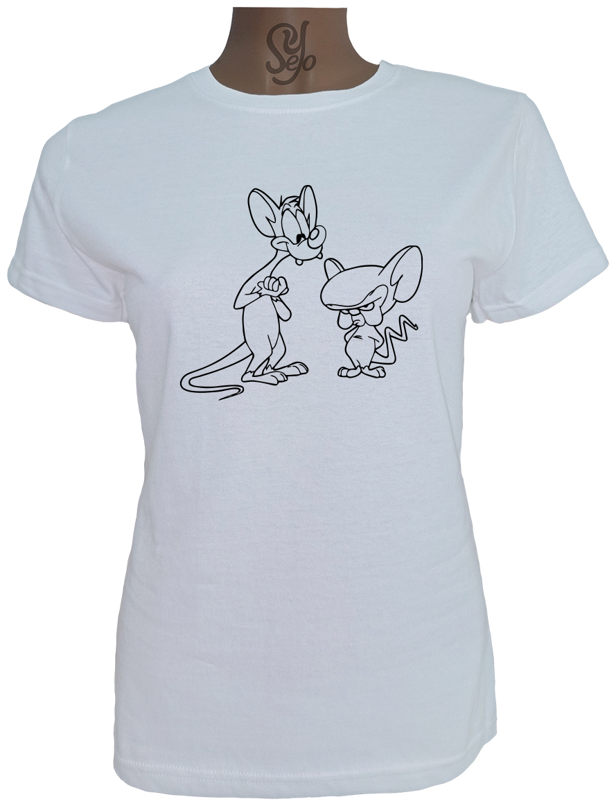 Polera De Mujer Pinky y Cerebro estilo tattoo 3 Polera De Mujer Pinky y Cerebro estilo tattoo