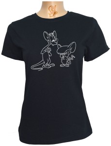 Polera De Mujer Pinky y Cerebro estilo tattoo