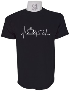 Polera de Hombre Electrocardiograma Amantes del Café