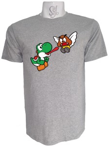 Polera de Hombre Yoshi Contra Goomba Alado