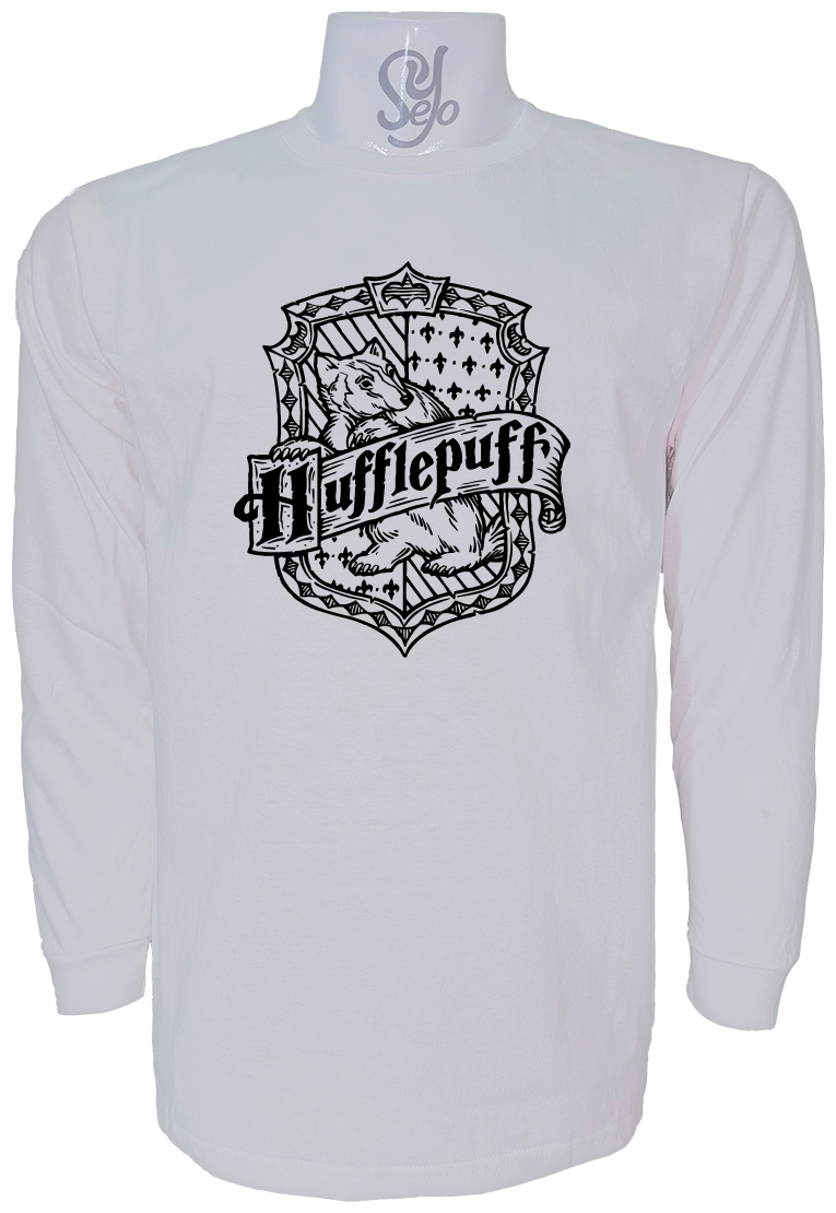 Polera De Hombre Manga Larga Hufflepuff Hogwarts saga Harry Potter 3 Polera De Hombre Manga Larga Hufflepuff Hogwarts saga Harry Potter