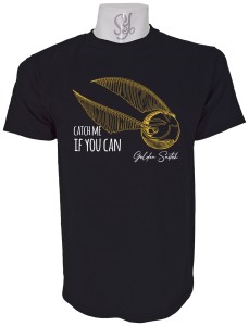 Polera de Hombre Snitch Dorada Quidditch saga Harry Potter