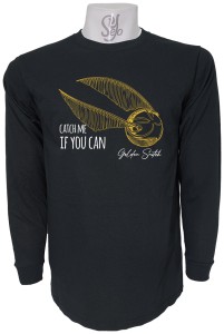 Polera De Hombre Manga Larga Snitch Dorada Quidditch saga Harry Potter