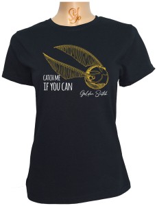 Polera De Mujer Snitch Dorada Quidditch saga Harry Potter