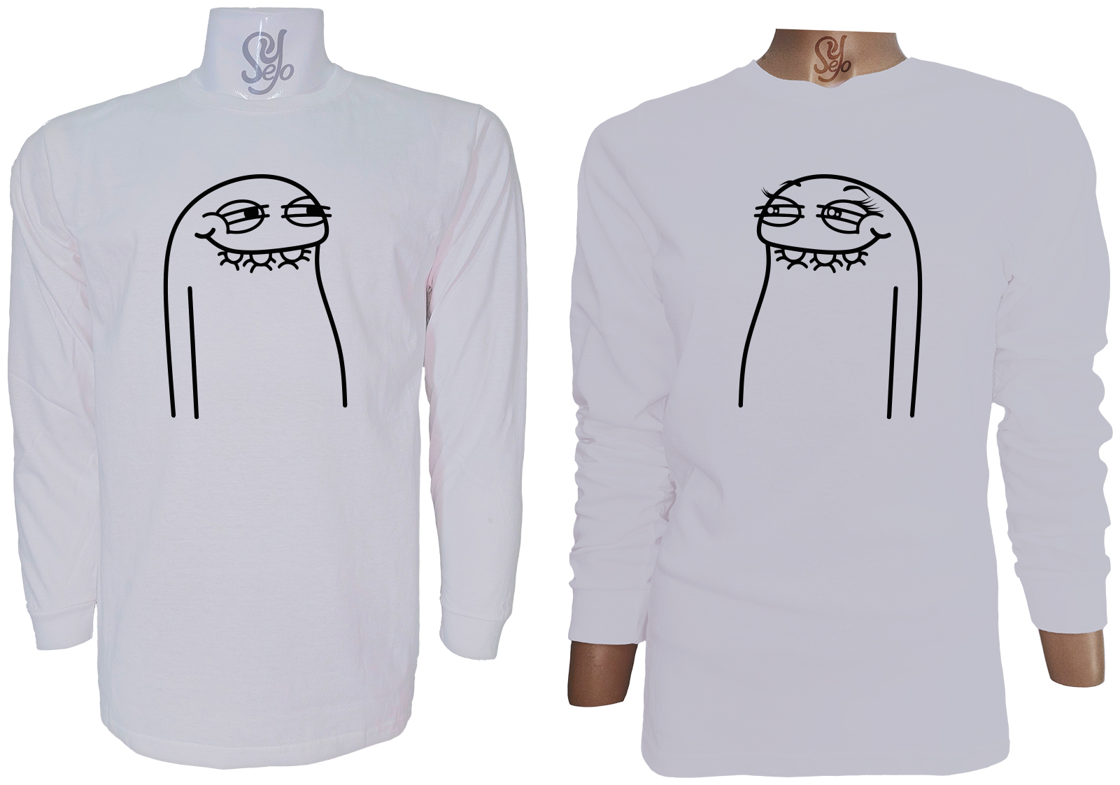 Polera Para Parejas Manga Larga Florks Picaros Enamorados sticker 1 Polera Para Parejas Manga Larga Florks Picaros Enamorados sticker