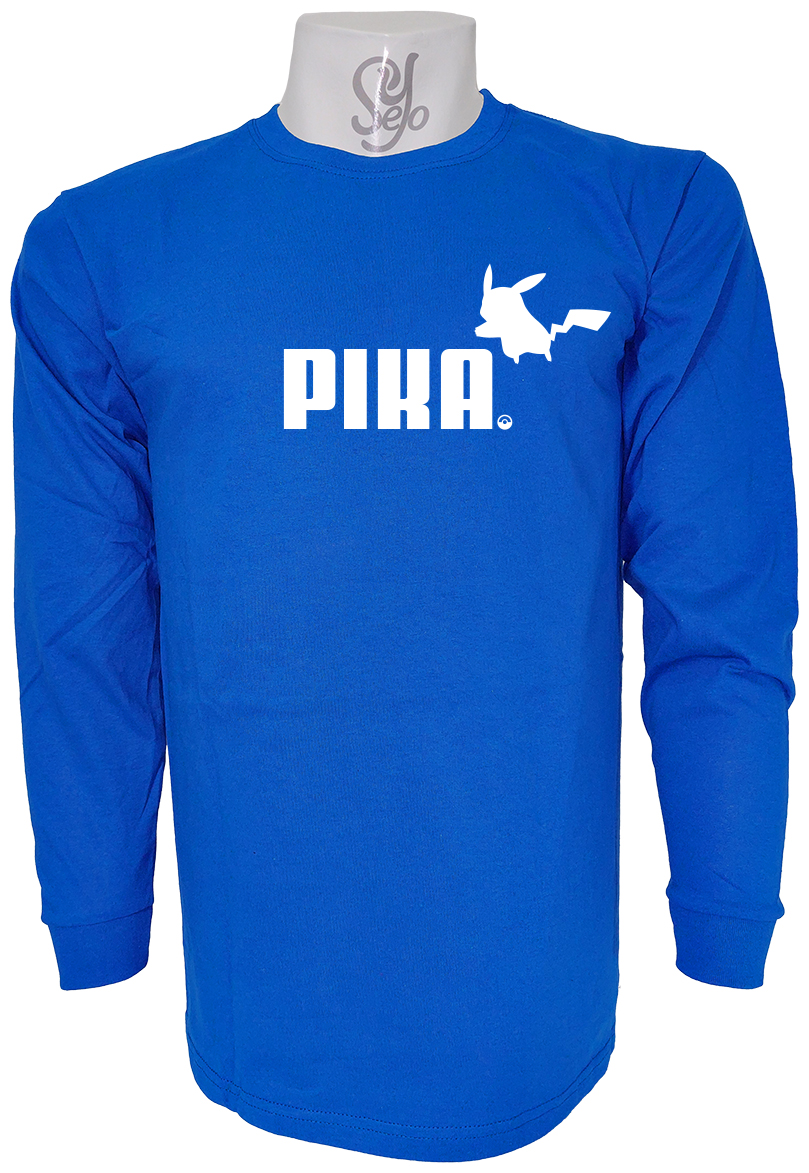 Polera De Hombre Manga Larga pika pikachu pokemon puma 4 Polera De Hombre Manga Larga pika pikachu pokemon puma