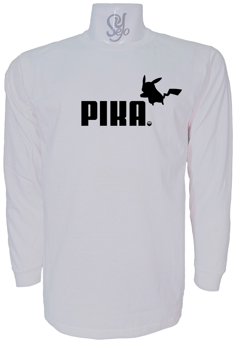 Polera De Hombre Manga Larga pika pikachu pokemon puma 3 Polera De Hombre Manga Larga pika pikachu pokemon puma