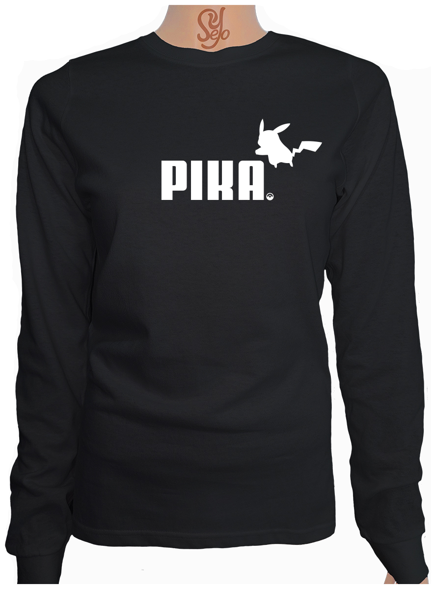 Polera De Mujer Manga Larga pika pikachu pokemon puma 1 Polera De Mujer Manga Larga pika pikachu pokemon puma