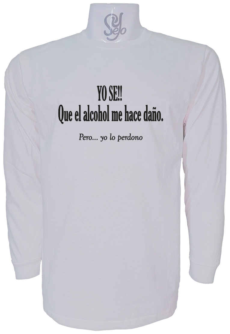 Polera De Hombre Manga Larga Bebedores yo perdono al alcohol 3 Polera De Hombre Manga Larga Bebedores yo perdono al alcohol