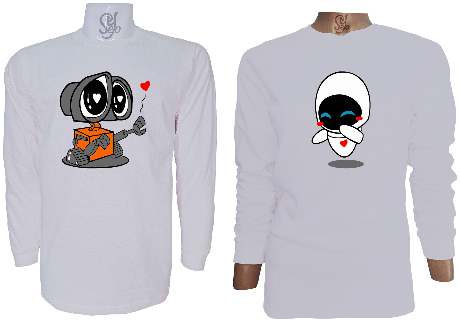 Polera Para Parejas Manga Larga WALLE y EVA Enamorados dia del amor y la amistad 1 Polera Para Parejas Manga Larga WALLE y EVA Enamorados dia del amor y la amistad
