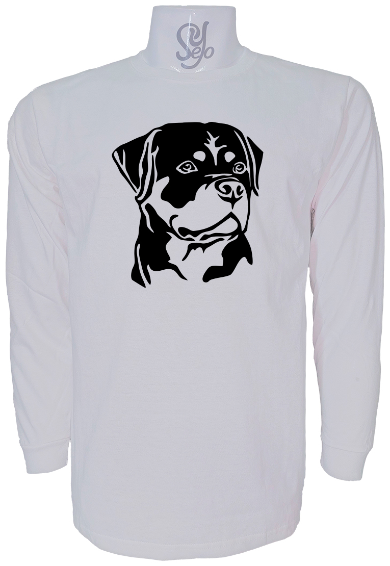 Polera De Hombre Manga Larga Amantes de los Perros Rottweilers 1 Polera De Hombre Manga Larga Amantes de los Perros Rottweilers