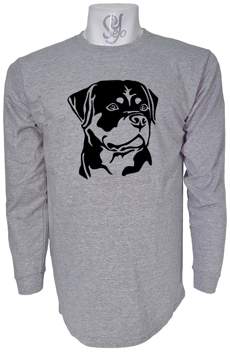 Polera De Hombre Manga Larga Amantes de los Perros Rottweilers 2 Polera De Hombre Manga Larga Amantes de los Perros Rottweilers