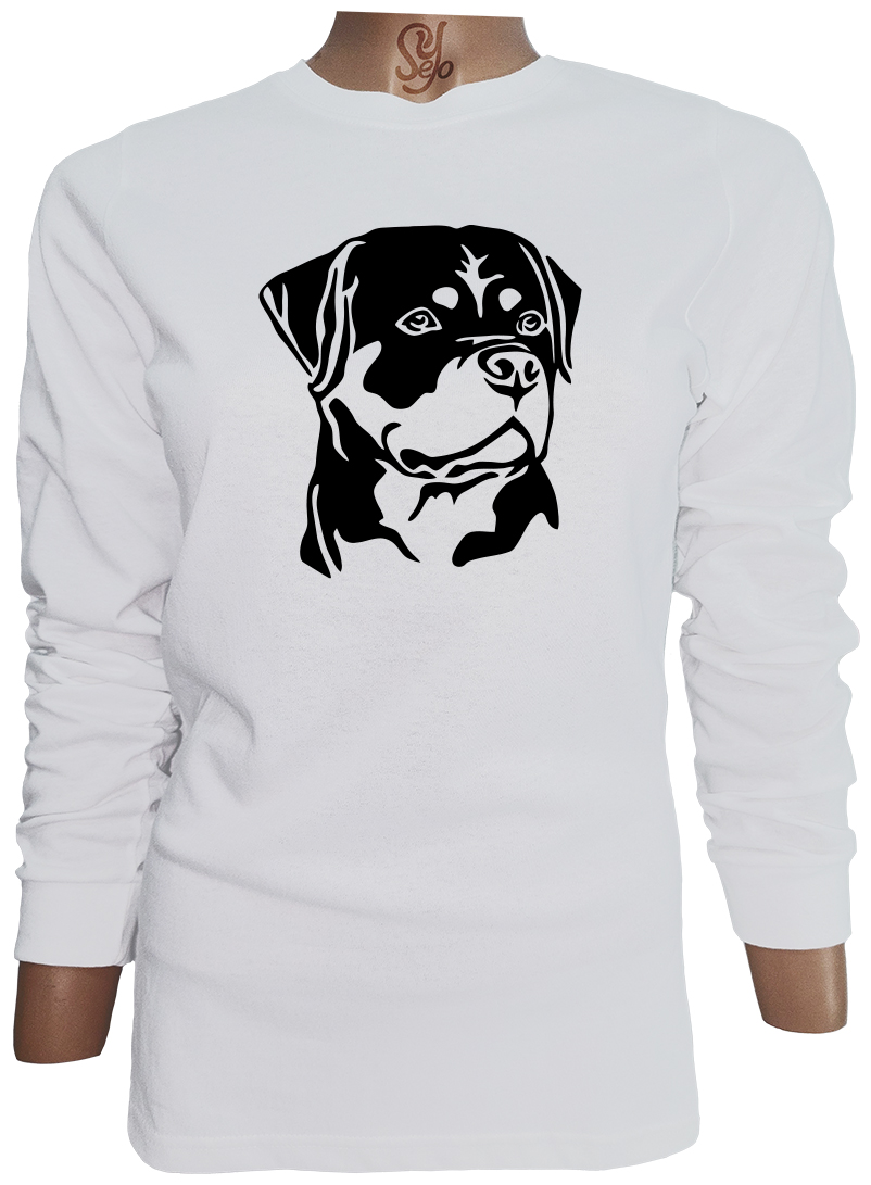 Polera De Mujer Manga Larga Amantes de los Perros Rottweilers 1 Polera De Mujer Manga Larga Amantes de los Perros Rottweilers