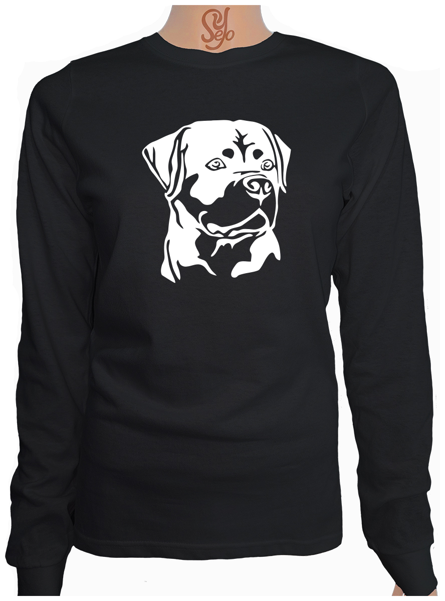 Polera De Mujer Manga Larga Amantes de los Perros Rottweilers 2 Polera De Mujer Manga Larga Amantes de los Perros Rottweilers