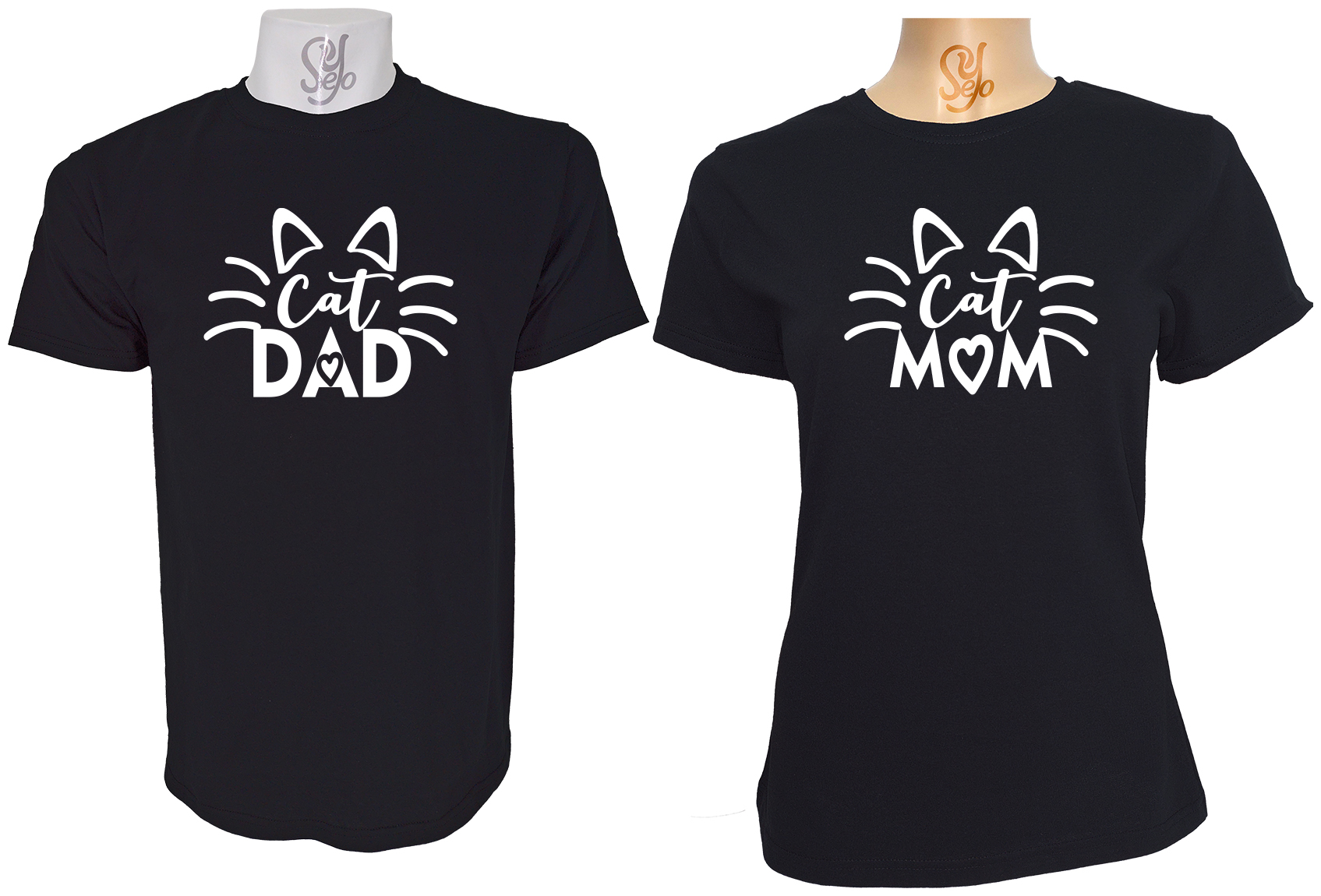 Polera Para Parejas Cat Mom Cat Dad Amantes de los gatos 1 Polera Para Parejas Cat Mom Cat Dad Amantes de los gatos