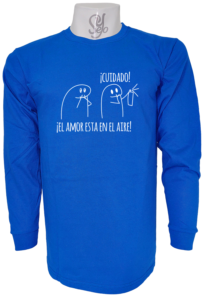 Polera De Hombre Manga Larga Cuidado el Amor Esta En El Aire 4 Polera De Hombre Manga Larga Cuidado el Amor Esta En El Aire