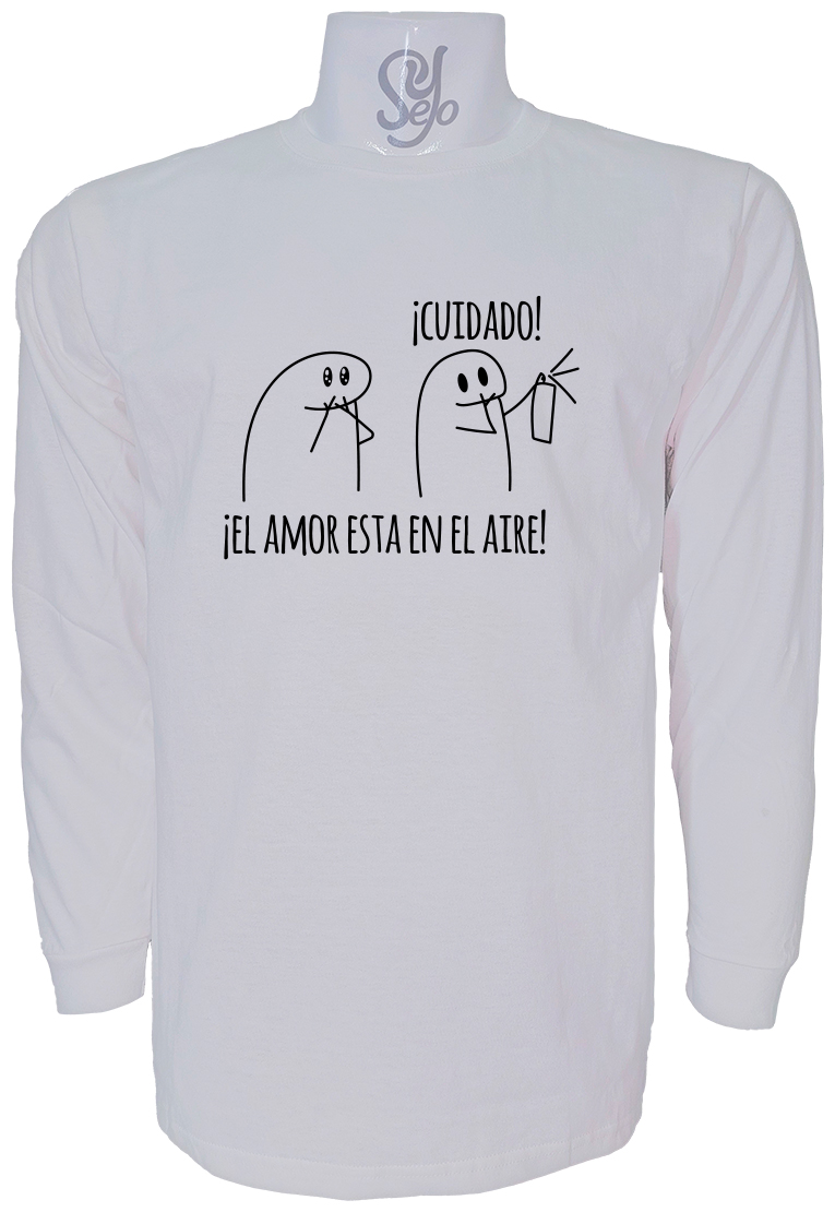 Polera De Hombre Manga Larga Cuidado el Amor Esta En El Aire 1 Polera De Hombre Manga Larga Cuidado el Amor Esta En El Aire