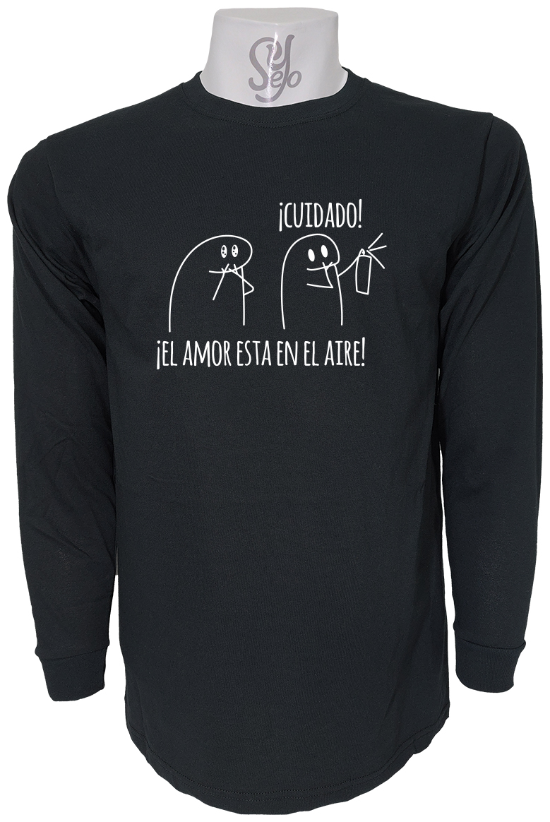 Polera De Hombre Manga Larga Cuidado el Amor Esta En El Aire 3 Polera De Hombre Manga Larga Cuidado el Amor Esta En El Aire