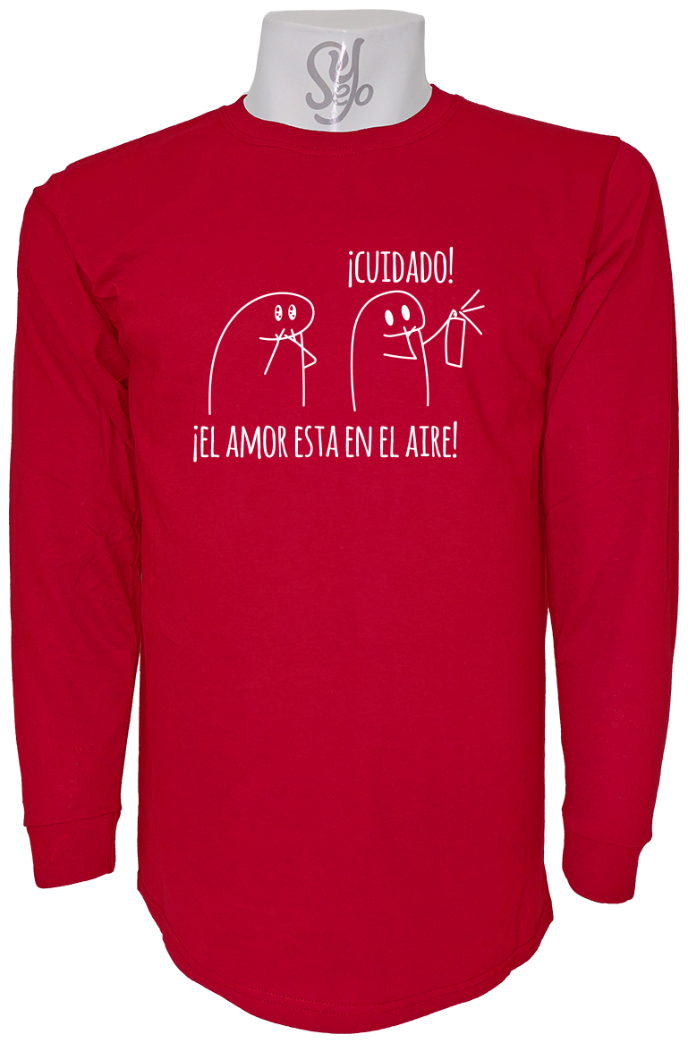 Polera De Hombre Manga Larga Cuidado el Amor Esta En El Aire 5 Polera De Hombre Manga Larga Cuidado el Amor Esta En El Aire