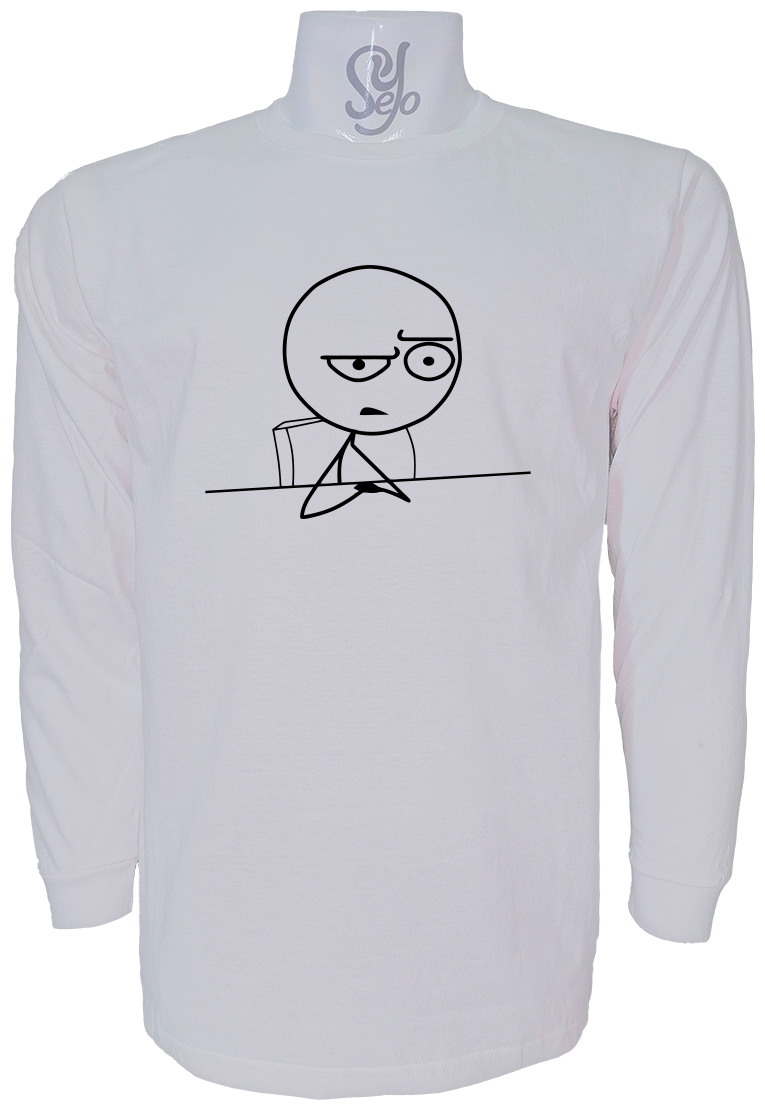 Polera De Hombre Manga Larga Meme troll face En La Mesa 1 Polera De Hombre Manga Larga Meme troll face En La Mesa