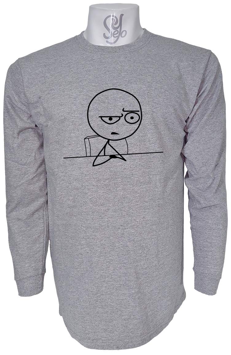 Polera De Hombre Manga Larga Meme troll face En La Mesa 2 Polera De Hombre Manga Larga Meme troll face En La Mesa
