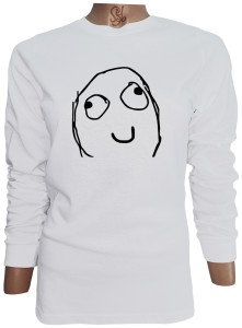 Polera De Mujer Manga Larga Meme smiley derp carita sonriente