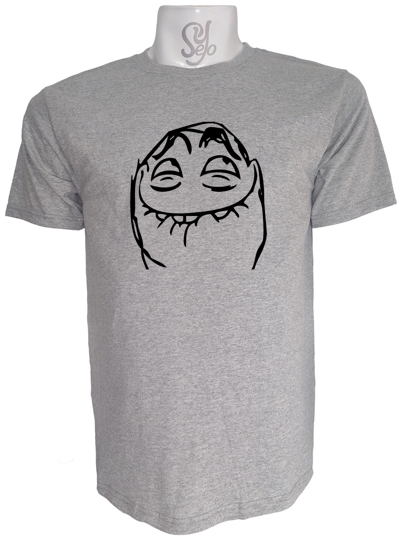 Polera de Hombre Meme Picaro Mouth Closed Troll Face 3 Polera de Hombre Meme Picaro Mouth Closed Troll Face