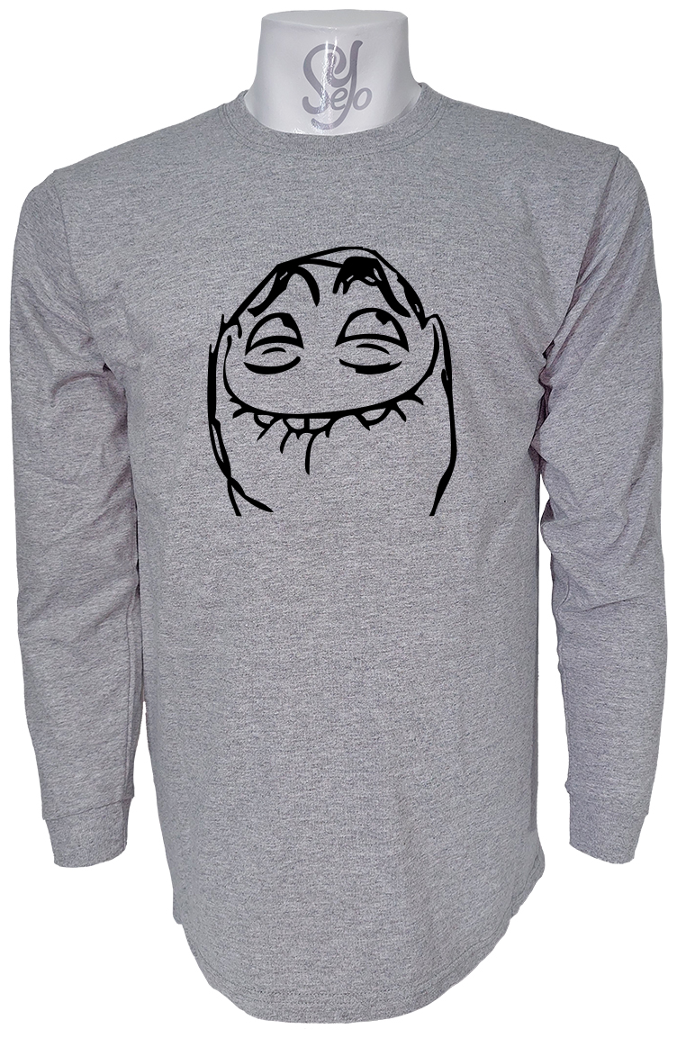 Polera De Hombre Manga Larga Meme Picaro Mouth Closed Troll Face 2 Polera De Hombre Manga Larga Meme Picaro Mouth Closed Troll Face