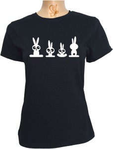 Polera De Mujer Cuatro Conejos Amantes De Los Animales