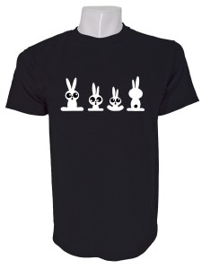 Polera de Hombre Cuatro Conejos Amantes De Los Animales