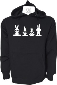 Poleron Con Capucha Cuatro Conejos Amantes De Los Animales