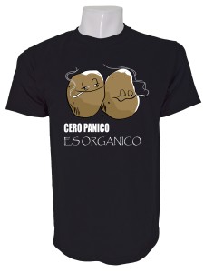 Polera de Hombre Papas Fumando Cero Pánico Es Orgánico