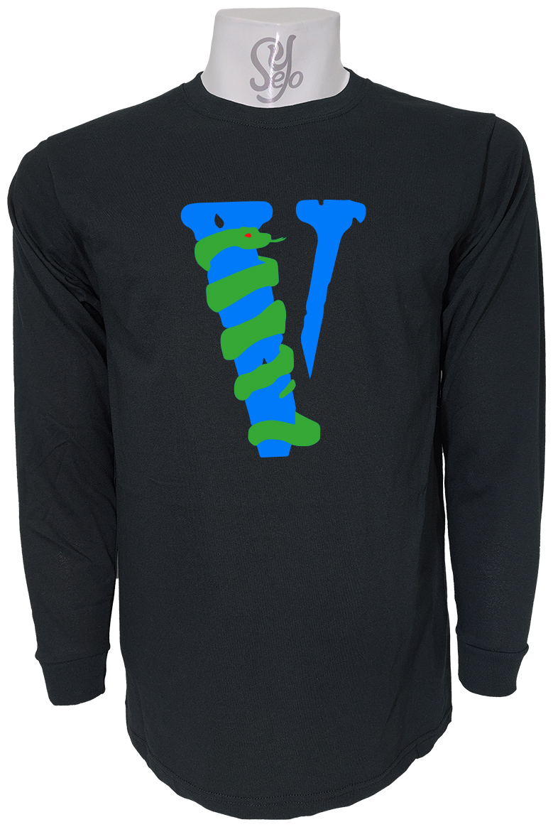Polera De Hombre Manga Larga VLONE Serpiente Live Alone, Die Alone 1 Polera De Hombre Manga Larga VLONE Serpiente Live Alone, Die Alone