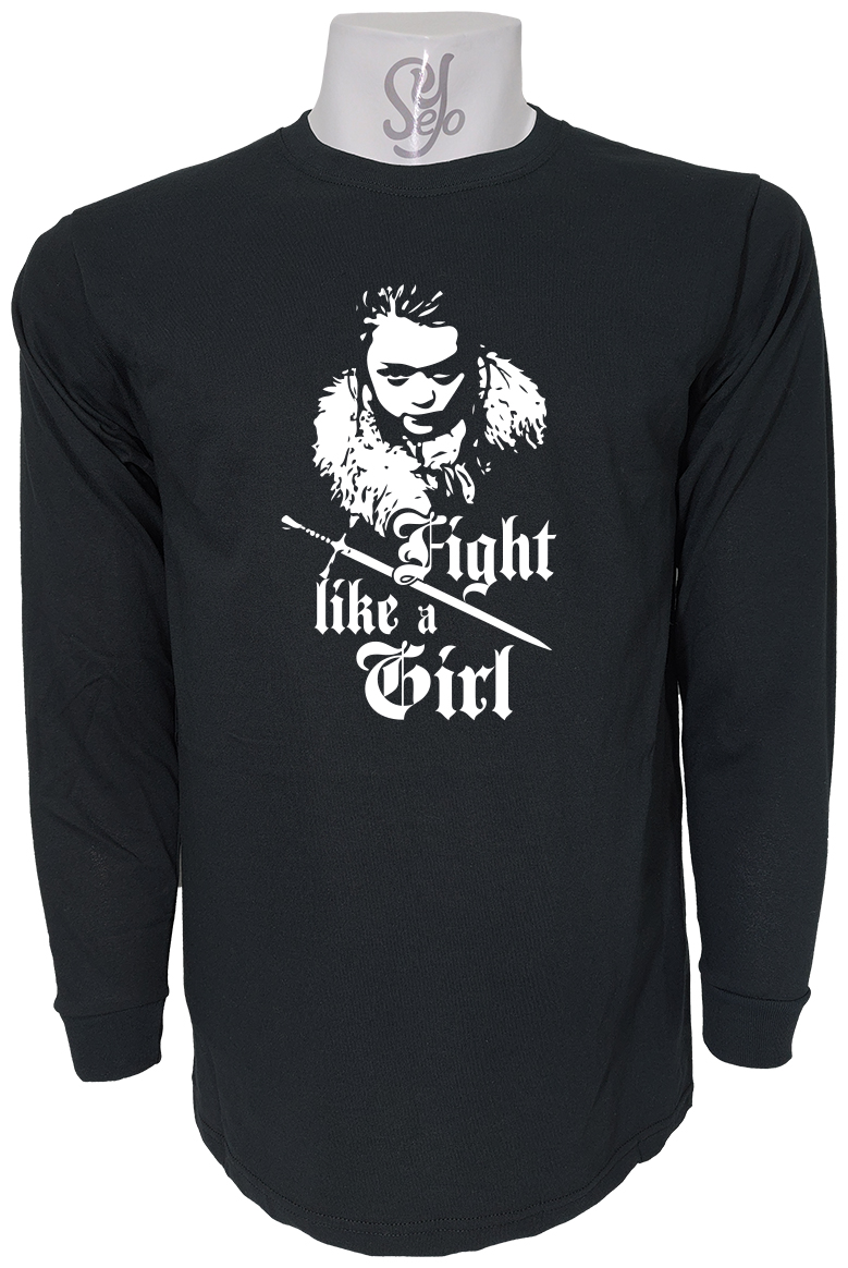 Polera De Hombre Manga Larga Fight Like a Girl Juego De Tronos 1 Polera De Hombre Manga Larga Fight Like a Girl Juego De Tronos
